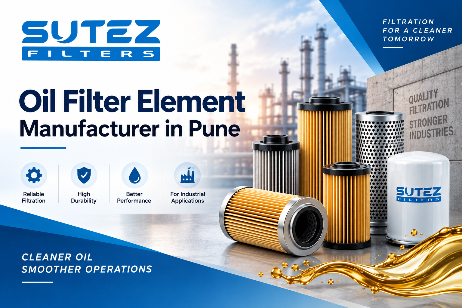 Oil Filter Element Manufacturer in Pune | Sutez